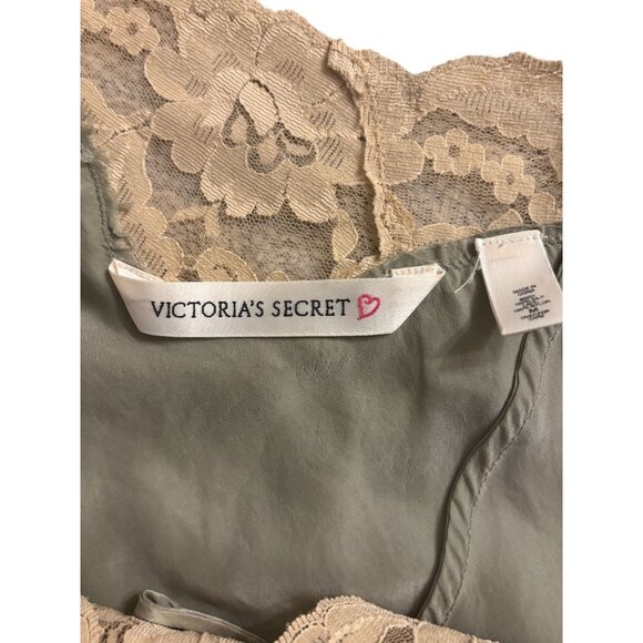 Vintage Victorian Secret Satin & Lace Chemise Nightgown Slip Dress w Spaghetti S - Picture 10 of 16